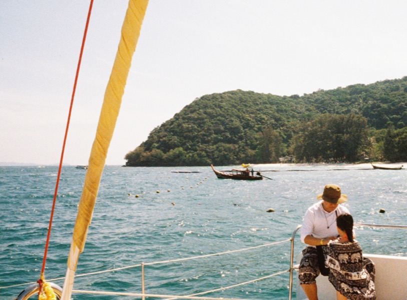 The view from our catamaran in Phuket, January 2026; Lomo Tiger